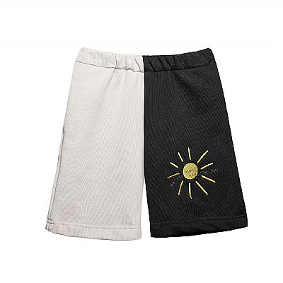 UNDER THE SUN EMBROIDERY BICOLOR SHORTS 